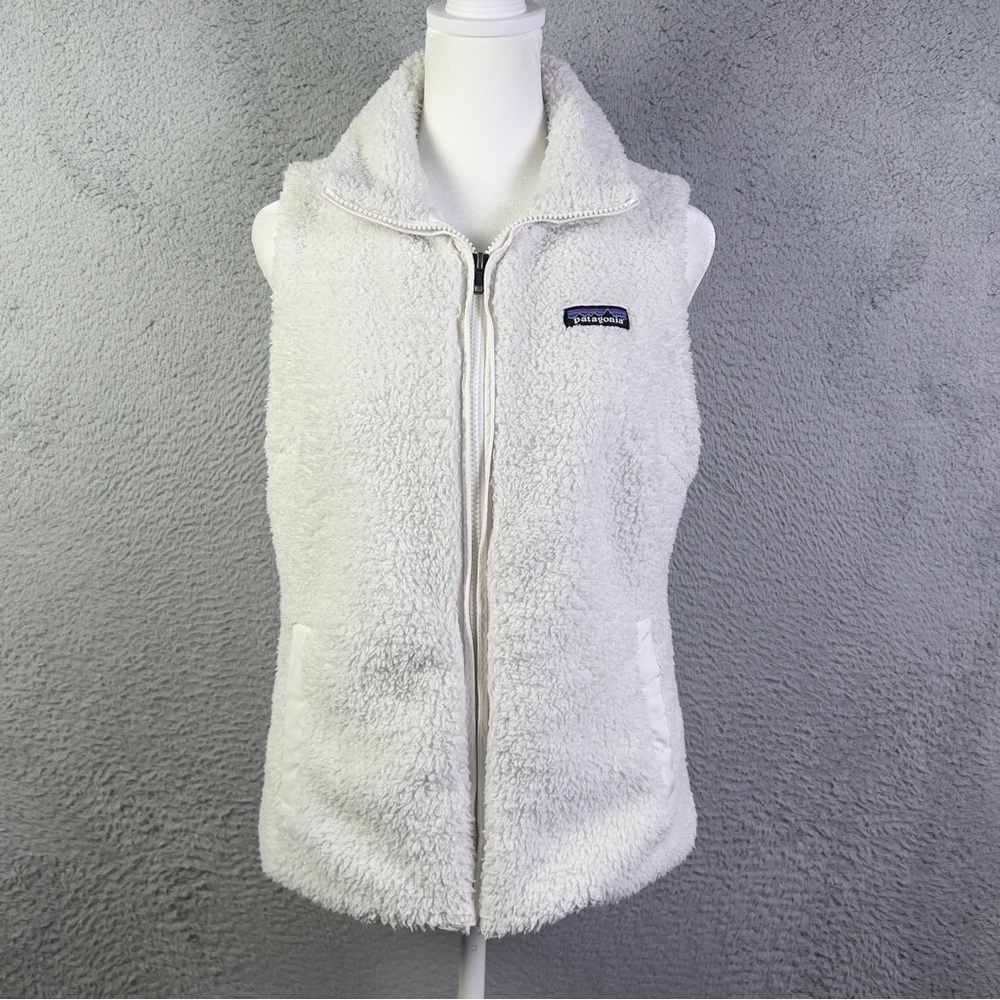 Patagonia Los Gatos Vest Womens Medium White Full Zip Fleece Outdoors